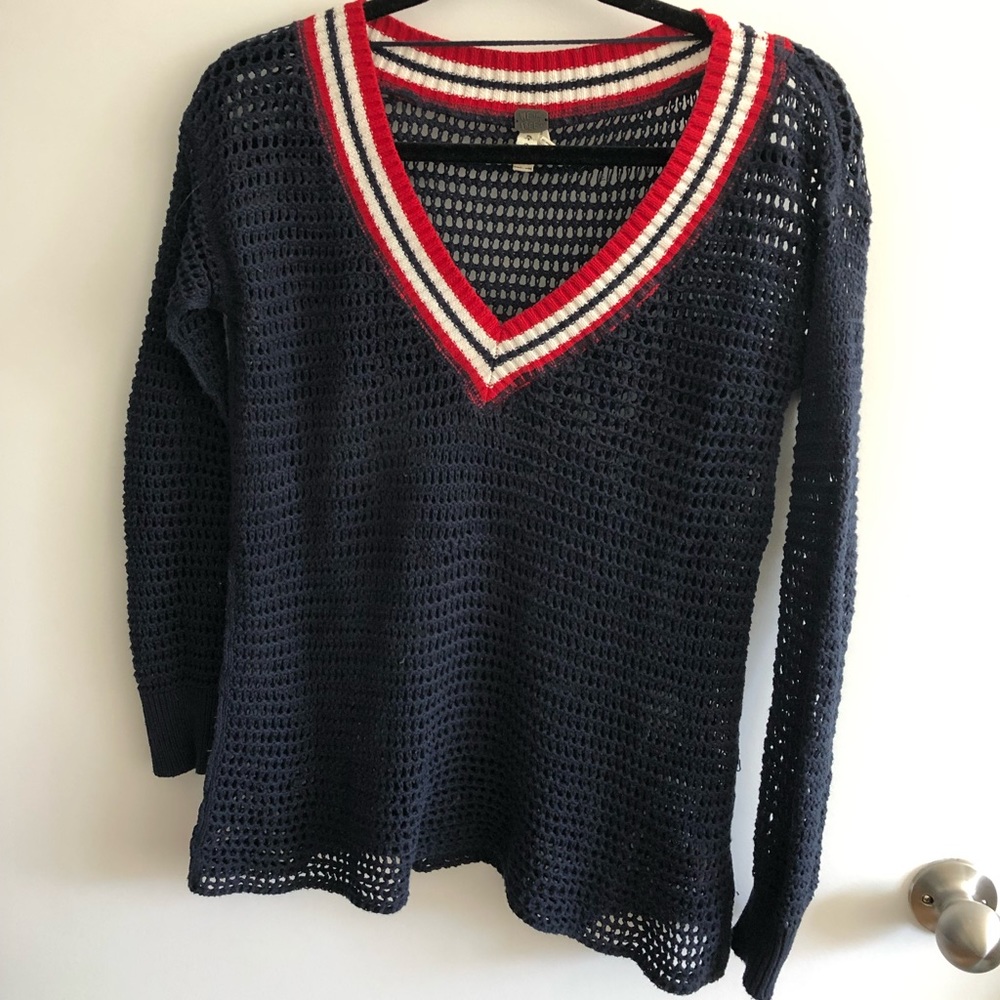 Free People Open Knit Varsity Sweater
